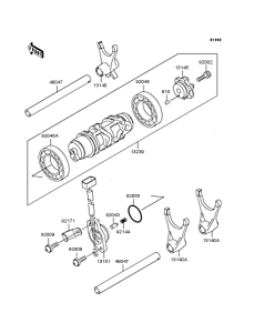 ZX1200 Gear change drum / shift fork