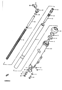 GS850 Вилка передней оси