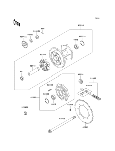 KL650 Задняя ступица колеса