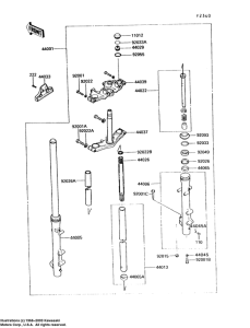 VN750 Вилка передней оси