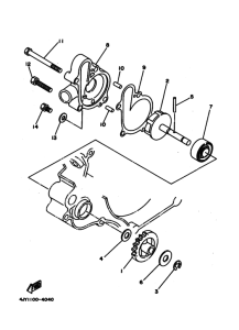 YZ125 YZ125F Водяная помпа