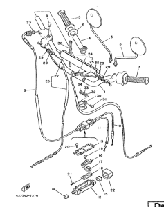 DT125MX Steering handle. cable