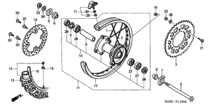 CR250R Rear wheel complete assy