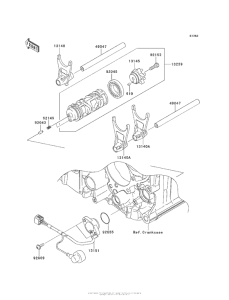 ZG1400 Валы и вилки переключения передач