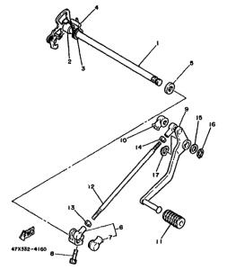 RD500LC Shift shaft. pedal