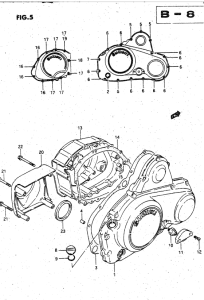 GV1400 Crankcase cover ass`y  (v
