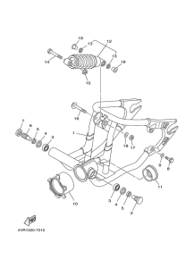 XVS650A Brazo trasero & suspension