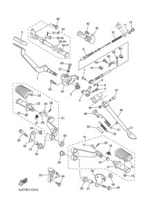 XVS125 Support & repose pied