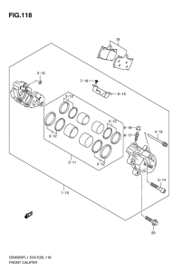 GSX650F (ABS) Передний суппорт