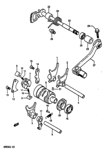 RM250 Переключение передач