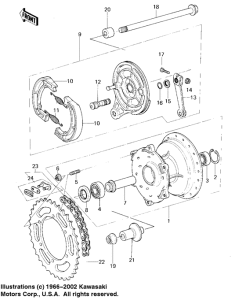 KDX80 Rear hub / brake / chain