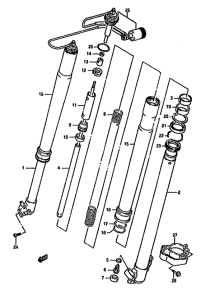 DR350 Передняя вилка