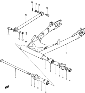 GSX400 Маятник задний