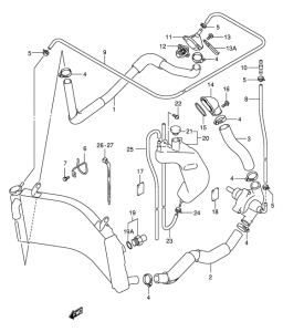 GSX1300R Радиатор hose