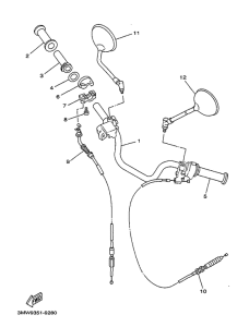 SR125 Steering handle. cable
