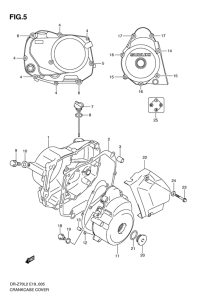 DR-Z70 Crankcase cover ass`y  (v