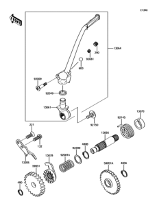 KX100 キックスタータメカニズム