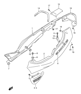 GSF1200S (ABS) Обтекатель задний