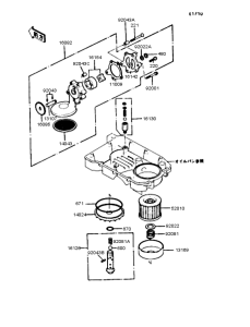 ZX400 Масляный насос и фильтр