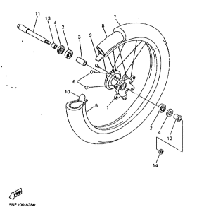 YZ400F Переднее колесо