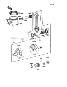 KX125 Коленвал и поршни