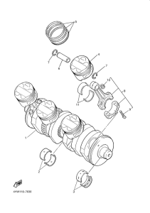 YZF1000R Коленчатый вал и поршни