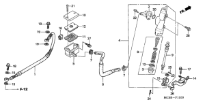 XL650V Задний тормозной цилиндр