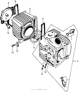 CT90 Цилиндр и головка цилиндра