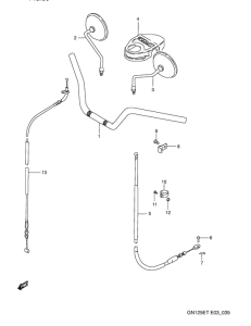 GN125 Handlebar - front cable
