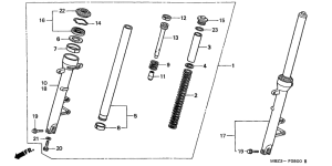 CB600F21 Вилка передней оси