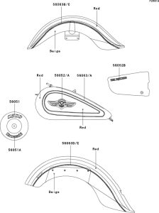 VN1500 Decals(red / beige)(vn1500-n1)