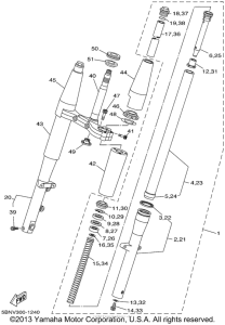 XVS650A Передняя вилка
