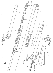 RMX250 Передняя вилка