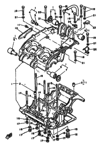 RD250LC Картер двигателя