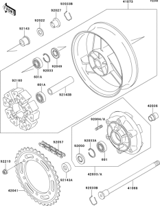 ZX1100 Заднее колесо и цепь