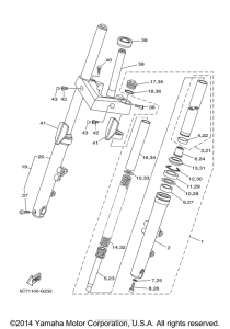 XV1900CU Передняя вилка