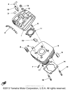 DT125H Cylinder head-cylinder