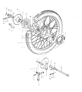 FR50 Rear wheel complete assy