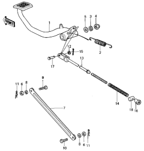 KZ250 Педаль тормоза