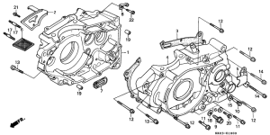 XR200R Картер двигателя