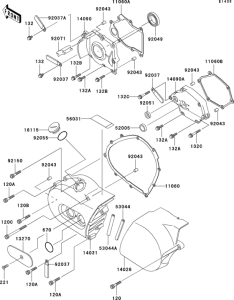 VN800 Левая крышка двигателя