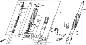 XR500R Front shock absorber 84