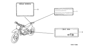 CR125R Лейбл предостережения