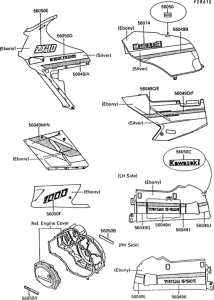 ZX1000 Decals(1 / 2)(ebony / white)(zx1000-b3)