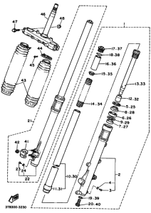 XT600E Вилка передней оси
