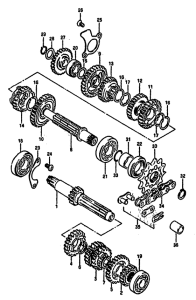 RM125 Трансмиссия