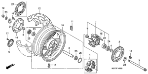 CBF600 (Naked) Rear wheel complete assy