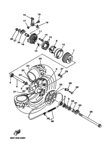 TW125 Rear wheel complete assy