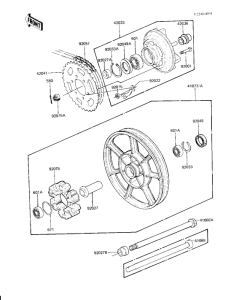 KZ1000 Rear wheel / hub / chain