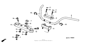 VTX1800R Handlebar + top bridge